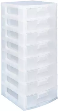 Een Really Useful Box ladenblok 8 x 9,5 l, transparant koop je bij ShopXPress