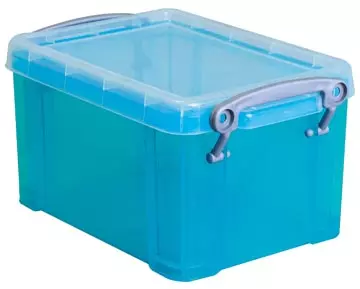 Een Really Useful Box opbergdoos 1,6 liter, transparant helblauw koop je bij ShopXPress