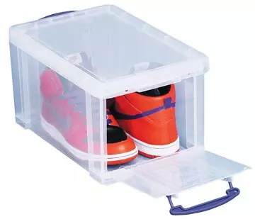 Een Really Useful Box opbergdoos 14 liter met opening aan de voorkant, transparant koop je bij ShopXPress