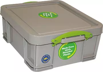 Een Really Useful Box opbergdoos 18 liter, gerecycleerd, grijs koop je bij ShopXPress