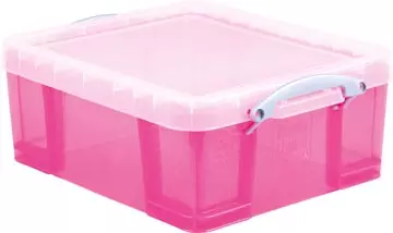 Een Really Useful Box opbergdoos 18 liter, transparant roze koop je bij ShopXPress