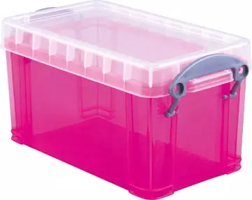 Een Really Useful Box opbergdoos 2,1 liter, transparant roze koop je bij ShopXPress