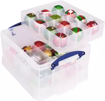 Een Really Useful Box opbergdoos 21 l, met 2 inzetbakjes, transparant koop je bij ShopXPress