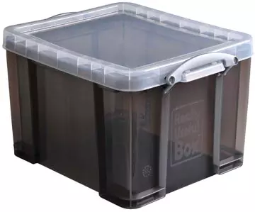 Een Really Useful Box opbergdoos 35 liter, transparant gerookt koop je bij ShopXPress