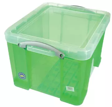 Een Really Useful Box opbergdoos 35 liter, transparant groen koop je bij ShopXPress