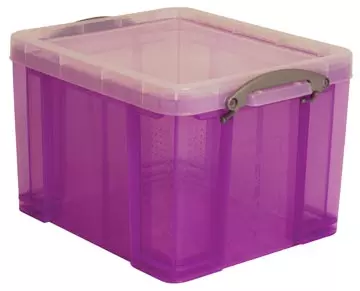 Een Really Useful Box opbergdoos 35 liter, transparant paars koop je bij ShopXPress