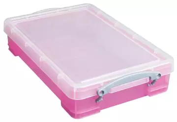 Een Really Useful Box opbergdoos 4 liter, transparant roze koop je bij ShopXPress