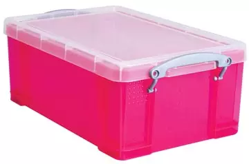 Een Really Useful Box opbergdoos 9 liter, transparant felroze koop je bij ShopXPress