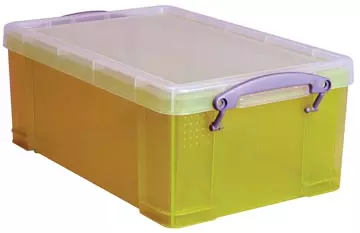 Een Really Useful Box opbergdoos 9 liter, transparant geel koop je bij ShopXPress