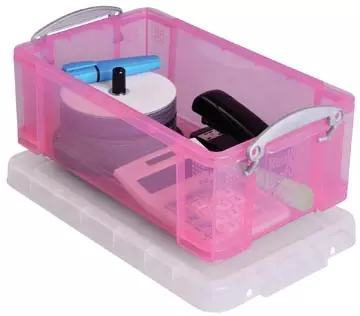 Een Really Useful Box opbergdoos 9 liter, transparant roze koop je bij ShopXPress