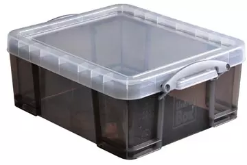 Een Really Useful Box opbergdoos18 liter, transparant gerookt koop je bij ShopXPress