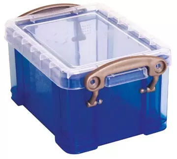 Een Really Useful Box visitekaarthouder 0,3 liter, transparant blauw koop je bij ShopXPress