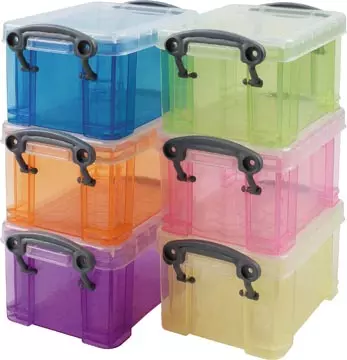 Een Really Useful Boxes Opbergdoos set van 6 x 0.33 liter assorti kleuren koop je bij ShopXPress