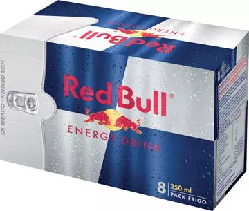 Een Red Bull energiedrank, regular, blik van 25 cl, pak van 8 stuks koop je bij ShopXPress