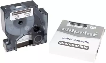 Een Rillprint compatible D1 tape voor Dymo 45013, 12 mm, zwart op wit koop je bij ShopXPress