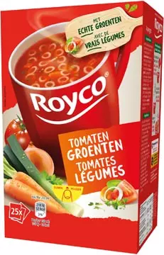 Een Royco Minute Soup Classic tomaten groenten, pak van 25 zakjes koop je bij ShopXPress