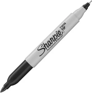 Een Sharpie permanente marker, twin tip, zwart koop je bij ShopXPress