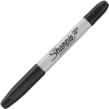 Een Sharpie permanente marker, twin tip, zwart koop je bij ShopXPress