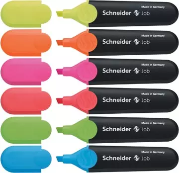 Een Schneider markeerstift Job 150, etui van 6 stuks in geassorteerde kleuren koop je bij ShopXPress