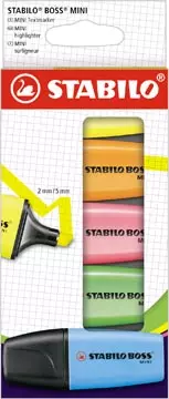 Een STABILO BOSS MINI markeerstift, etui van 5 stuks, assorti koop je bij ShopXPress