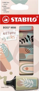 Een STABILO BOSS MINI naturevibes markeerstift, geassorteerde kleuren, blister van 5 stuks koop je bij Supplierz BV