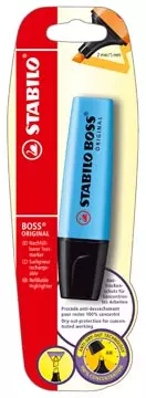 Een STABILO BOSS ORIGINAL markeerstift, op blister, blauw koop je bij ShopXPress