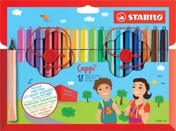 Een STABILO Cappi viltstift, etui van 18 stuks koop je bij ShopXPress