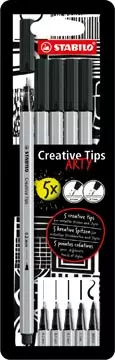 Een STABILO Creative Tips ARTY, geassorteerde punten, pak van 5 stuks, zwart koop je bij Supplierz BV