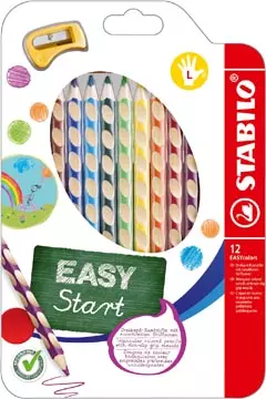 Een STABILO EASYstart kleurpotlood, linkshandig, etui van 12 stuks, assorti koop je bij ShopXPress