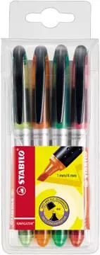 Een STABILO NAVIGATOR markeerstift, etui van 4 stuks in geassorteerde kleuren koop je bij Supplierz BV