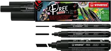 Buy your STABILO free acrylmarker, verschillende formaten, zwart, pak van 3 stuks at Supplierz BV