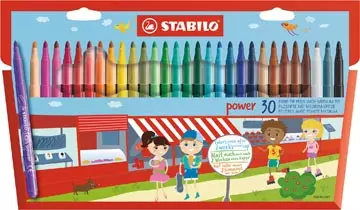 Een STABILO power viltstift, etui van 30 stuks, assorti koop je bij ShopXPress