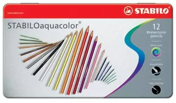 Een STABILOaquacolor kleurpotlood, metalen doos van 12 stuks in geassorteerde kleuren koop je bij ShopXPress