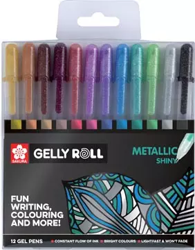 Een Sakura roller Gelly Roll Metallic, etui van 12 stuks in geassorteerde kleuren koop je bij ShopXPress