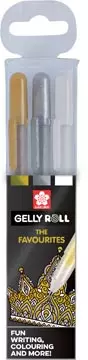 Een Sakura roller Gelly Roll Mix, etui met 3 stuks (goud, zilver en wit) koop je bij ShopXPress