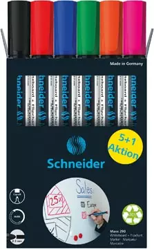 Een Schneider Maxx 290 whiteboardmarker, 5 + 1 gratis, assorti koop je bij ShopXPress