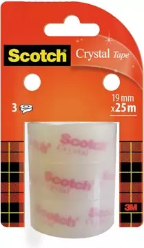 Een Scotch Crystal Clear Tape, Navullingen, 19 mm x 25 m, 3 rollen koop je bij ShopXPress