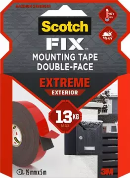 Een Scotch Fix Extreme Exterior montagetape, ft 19 mm x 5 m, draagt tot 13 kg koop je bij ShopXPress