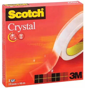 Een Scotch Plakband Crystal ft 19 mm x 66 m, doos met 1 rolletje koop je bij ShopXPress