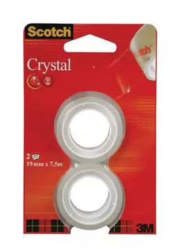 Een Scotch Plakband Crystal ft 19 mm x 7,5 m, blister met 2 rolletjes koop je bij ShopXPress