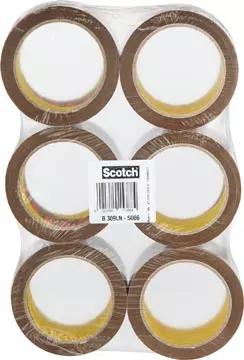 Een Scotch geluidsarme verpakkingstape, ft 50 mm x 66 m, bruin, pak van 6 rollen koop je bij ShopXPress