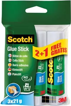 Een Scotch lijmstift permanent 21 g, blister van 2 + 1 stuk gratis koop je bij ShopXPress