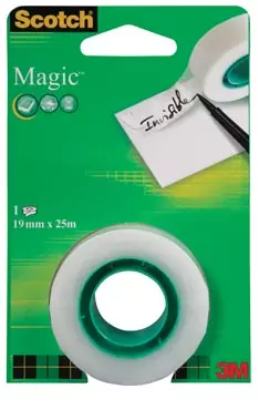 Een Scotch plakband Magic Tape ft 19 mm x 25 m, blister met 1 rolletje koop je bij ShopXPress