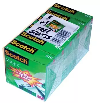 Een Scotch plakband Magic Tape ft 19 mm x 33 m, pak van 6 rollen koop je bij ShopXPress