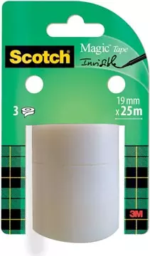 Een Scotch plakband Magic tape, 19 mm x 25 m, 3 rollen koop je bij ShopXPress