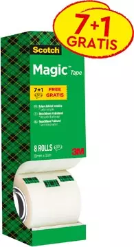 Een Scotch plakband Scotch Magic Tape value pack met 8 rollen waarvan 1 gratis koop je bij ShopXPress