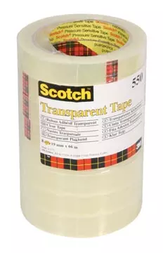 Een Scotch transparante tape 550 19 mm x 66 m, pak van 8 koop je bij ShopXPress