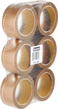 Een Scotch verpakkingsplakband Classic ft 50 mm x 66 m, bruin, pak van 6 rollen koop je bij ShopXPress