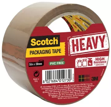 Een Scotch verpakkingsplakband Heavy, ft 50 mm x 50 m, bruin, per stuk koop je bij ShopXPress