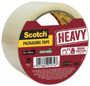 Een Scotch verpakkingsplakband Heavy, ft 50 mm x 50 m, transparant, per stuk koop je bij ShopXPress